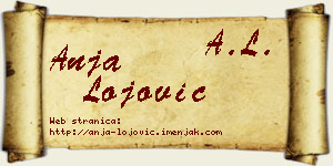 Anja Lojović vizit kartica